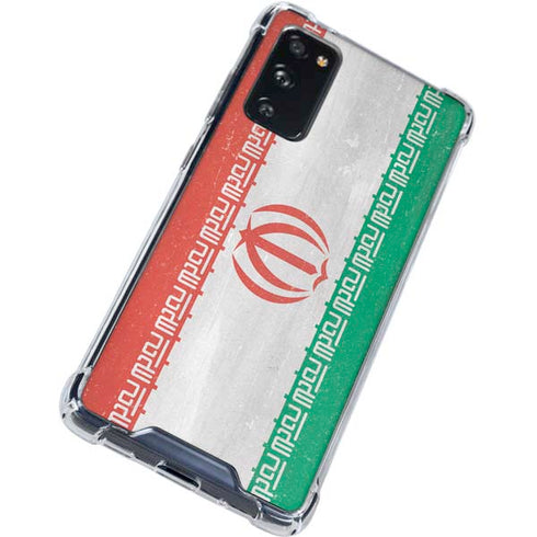 Iran Flag Distressed Galaxy S20 FE Clear Case